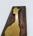 Letterpress Printing Plate Giraffe Vintage Brass Printer   s Becker  no Block 
