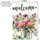 Spring Summer Floral Welcome Garden Flag Double Sided Floral Mason Jar 12x18 Inc