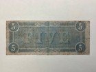 1864 Confederate States Of America  5 Five Dollars - Civil War Note
