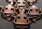 6 Vtg Antique Batwing Bail Drop Drawer Cabinet Pull Handles- 3 75  L 2 5  Cc
