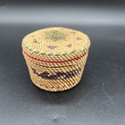 Vtg Small Northwest Coast Makah Nootka Native American Pictorial Lidded Basket