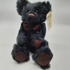 First   Main Black Rare Bear   1482 Plush Stuffed Animal 7  Sitting 