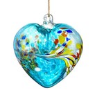 Blue Heart Hand Blown Glass Gazing Balls For Garden Hanging Blue Heart-b