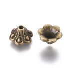 100pcs Antique Bronzetibetan Style Bell Filigree Flower Bead Caps Findings 9x5mm