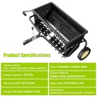 32 Inch Lawn Spreader With Aerator Spikes Tow Behind Heavy Duty Steel Hopper New