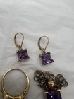 Vintage Set Ring   Necklace And  Earring Set Sterling Silver 925 Amethyst 