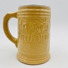 Sweet Adeline Beer Mug Stein Yellow Glaze Vtg Stoneware Barbershop Quartet
