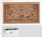 1938 Wooden Nickel Red 150th Anniversary Opening Of Northwest Territory