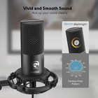 Studio Condenser Usb Microphone Computer Pc Microphone Kit With Adjustable Boom 