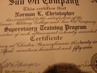 Rare Vintage 1957 Sun Oil Company Sunoco Supervisor Training Certificate Signed