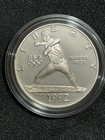 1992 Us Mint Olympic Proof Silver Dollar  Coin W  Original Box   Coa Baseball