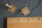 Vintage Cuff Links Square - Gold Tone Metal