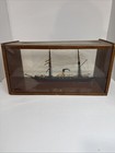 Lot Of 2 Antique Vintage Ship In A Bottle With Wood Stand And Ship In A Box 