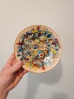 Vintage Handcrafted Copper Enamel Plate Mid Century 7  D Signed Abstract 