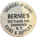 Vintage Wooden Nickel Treasury Of Coins Bernie   s Schenectady Ny