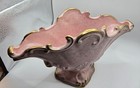 Mcm Pink Gold Pedestal Planter Vtg 222-g Usa Pottery Baroque 1957 Console Bowl