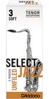 D addario Woodwinds Select Jazz Unfiled Tenor Sax Reeds Strength 3 Soft Box Of 5