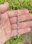 925 Sterling Silver Rose Anklet 9 To 10 Inch