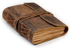 Leather Bound Journal - Rustic Brown  7 x5   220 Pages - Vintage Blank Paper    