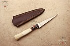 Handmade Dagger Knife Double Edge Steel Blade Natural Bone Handle With Sheath