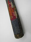Antique Chinese Fan Case holder Imperial Embroidery Dragons Wax Export Stamp