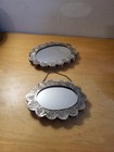 Vtg-lot 2  Turkish 900 Silver Repousse Hanging  Ornate Floral Wedding Mirrors