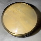 Vintage Glass Powder Jar With Decorative Metal Lid