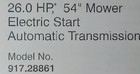 Sears Craftsman Gt6000 26 0 Hp 54  Hydro Garden Tractor 917 288610 Owners Manual