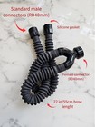 Rubber Y Hose Corrugated For Gas Mask     Ideal For Breathing Play  Bdsm  Rd 40mm