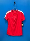 New Nike 100  Polyester Dri-fit Women s Soccer Jersey Color Light Red White