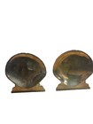 Vintage Solid Brass Bookends Seashell Pair Art Deco Beach Mcm Nautical