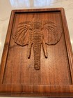 Carved Wood Elephant Wall Hanging  Plaque 10    X 7 1 4   