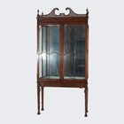 Chinese Chippendale Mahogany China Cabinet With Reticulated Crest 20thc