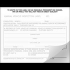 Annual Vehicle Inspection Label 2-ply Laminated Sticker  20  40  60 Or 100 Pack 