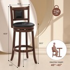 30 5  Swivel Bar Stool Set Of 2 Counter Height Bar Stools Armless Chairs For Pub