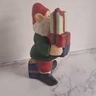 Vintage Homco Christmas Santa s Elf Gnome Holding Gifts Ceramic Figurine 5602  