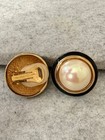 Vintage Christian Dior Gold Plated Faux Pearl Black Oval Clip On Earrings