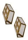 Brass Glass Sconces  1970s  Set Of 2
