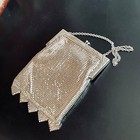 6  Whiting Davis Silver Mesh Evening Purse W Chain Vintage Formal