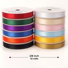 Colorful Satin Ribbon 3 8 Inch Wide 12 Rolls 60 Yards  Decoration multicolor
