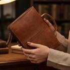 Genuine Leather Bible Cover Bag With Handle Case Large Holy Book Protector