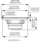 8 Goldwood Sound Gw-208 4 Oem 8  Woofers 200 Watt Each 4ohm Replacement Speakers