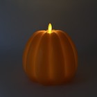 Spirit Flameless 3-d Flickering Pumpkin Candle Made Of Wax Five Hour Timer