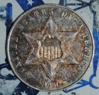 1861 Three Cent Silver Trime 3c    y569