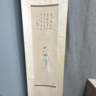 Handmade Chinese Scroll Painting With Calligraphy And Figure