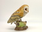 Vintage Boehm Barn Owl On Branch Figurine Porcelain American Owl Collection Mint