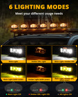 Auxbeam 4  Side Shooter Led Work Driving Light Spot Pods Drl amber Black Covers