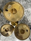 Vintage 3pc Brass Candle Holders Graduated Heights Hollywood Regency 14    12    8   