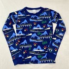 Hanna Andersson Pajamas Set Kids Size 10 Blue Polar Express Organic Cotton Train