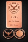 One Kilo - 2026 Copper Reserve Mint  999 Fine Polished Bullion Bar   1 Oz Round